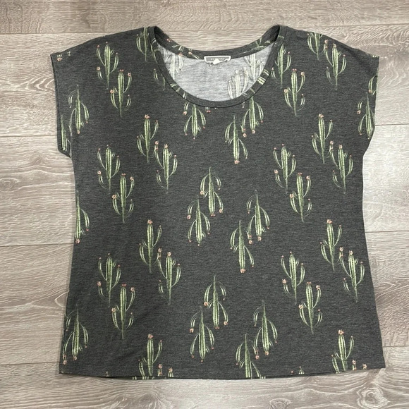 Pleione Anthropologie Cactus Print Top L - Picture 3 of 10